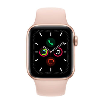 Refurbished Apple Watch SE 2020, 44mm Gold Aluminium case, Pink Sport Band