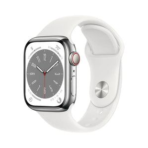 Refurbished Apple Watch Series 8 - 41mm Silver Stainless Steel Case with White Sport Band