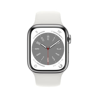 Refurbished Apple Watch Series 8 - 41mm Silver Stainless Steel Case with White Sport Band
