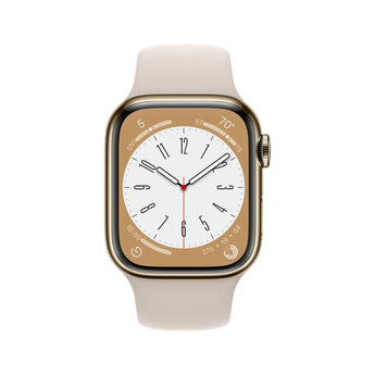 Refurbished Apple Watch Series 8 - 45mm Gold Stainless Steel Case with White Sport Band