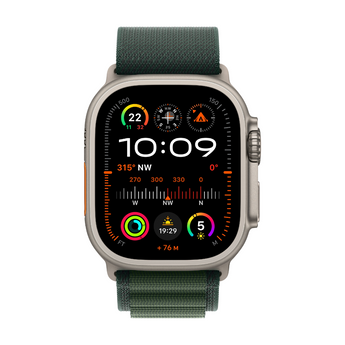Refurbished Apple Watch Ultra 2 - 49mm Natural Titanium Case with Green Alpine Loop Band