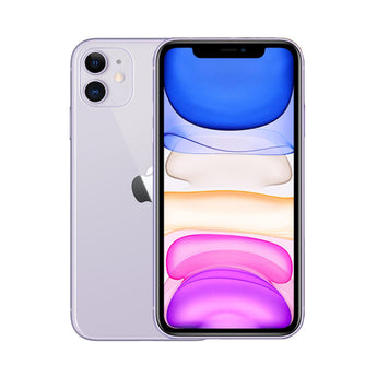 Refurbished iPhone 11 Purple with dual-camera system and sleek design.