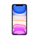 Refurbished iPhone 11 in purple with dual-camera system.