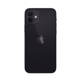 Refurbished iPhone 12 in black with HDR camera and Super Retina XDR display.