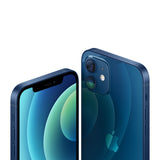 Refurbished iPhone 12 mini blue with compact design and 12MP camera.