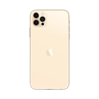 Refurbished iPhone 12 Pro Max Gold with Super Retina XDR display and HDR camera.