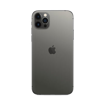 Refurbished iPhone 12 Pro Max in Graphite with Super Retina XDR display.