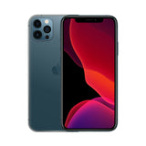 Refurbished iPhone 12 Pro Max Pacific Blue with Super Retina XDR display and A14 Bionic Chip.