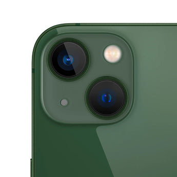 Refurbished iPhone 13 Green with HDR camera system and sleek design.
