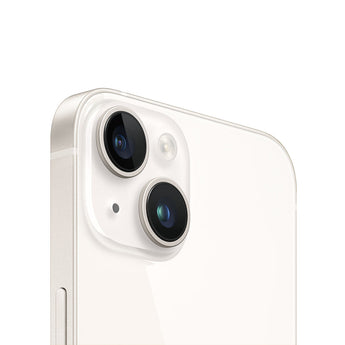 Refurbished iPhone 14 Starlight with 12MP camera and Super Retina XDR display.