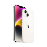 Refurbished iPhone 14 Starlight with 12MP camera and Super Retina XDR display.