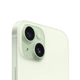 Refurbished iPhone 15 Green with 48MP dual-camera system.