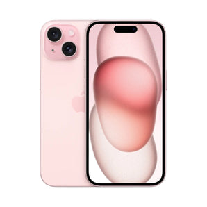 Refurbished iPhone 15 Plus Pink with large 6.7-inch display and dual-camera system.