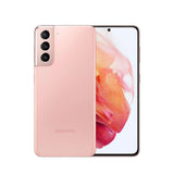 Refurbished Samsung Galaxy S21 in Phantom Pink showing front and back design.