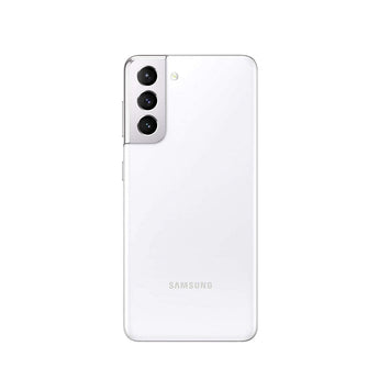 Refurbished Samsung Galaxy S21 in Phantom White with advanced camera system.